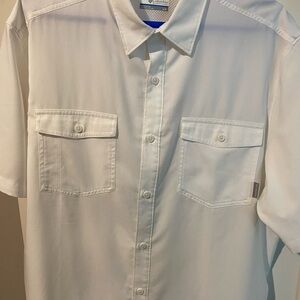 Columbia Fishing Shirt White Large Button Down